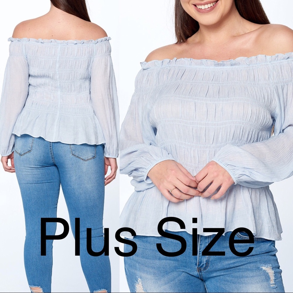 Baby Blue Off the Shoulder